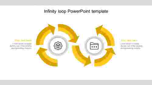 infinity loop powerpoint template-yellow